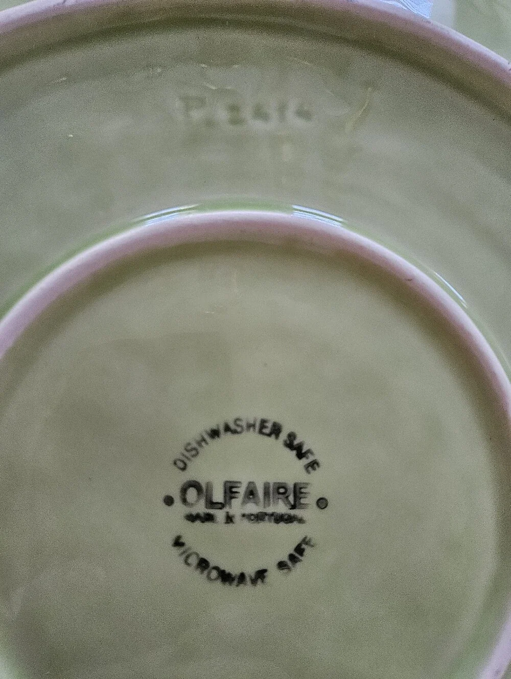 Vtg. Olfaire Majolica Green Cabbage Leaf Portugal 12
